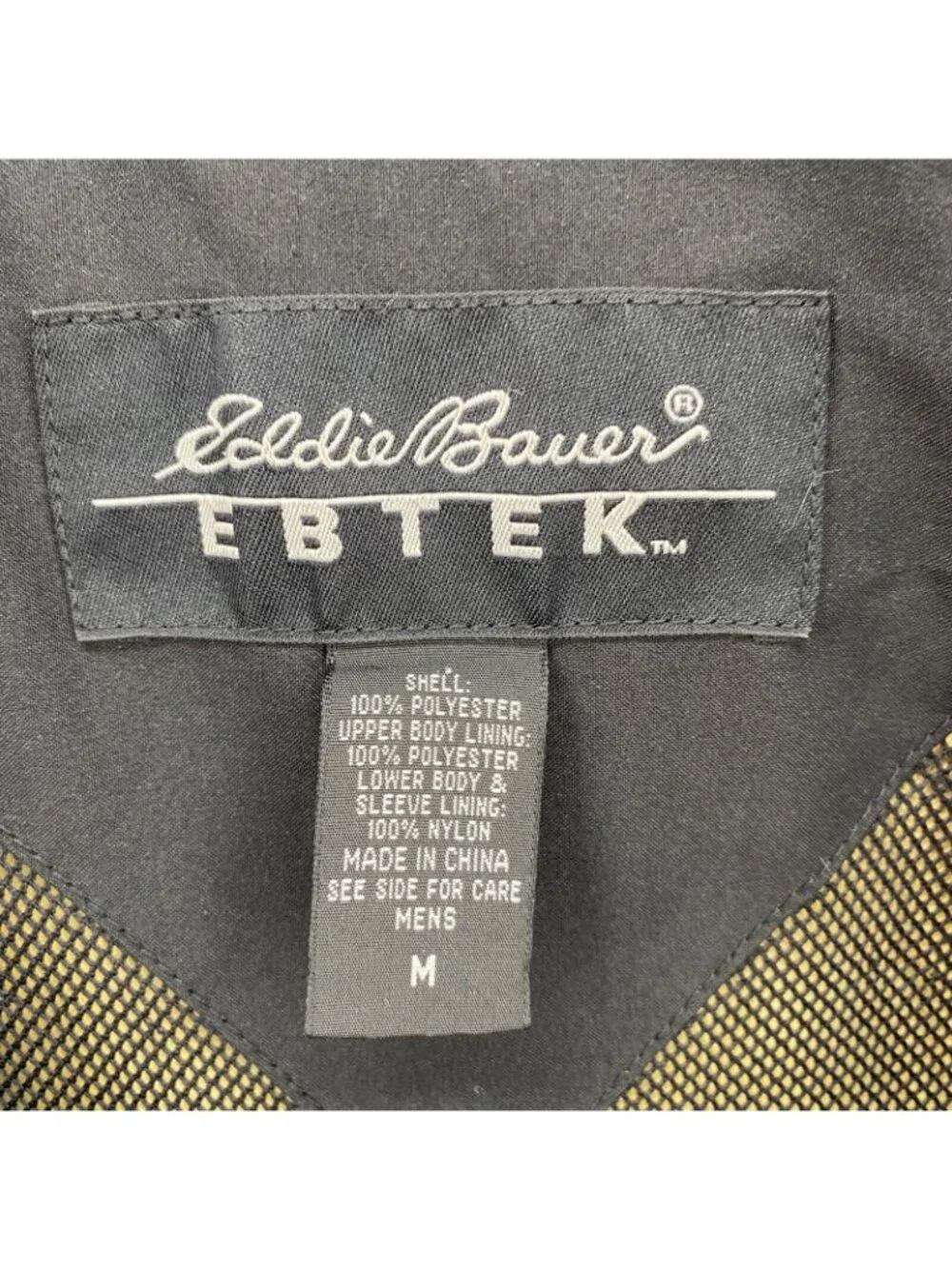 Eddie Bauer Coat Mens Medium Black EBTEK Gore Tex Hooded Weathergear Zip Pocket*